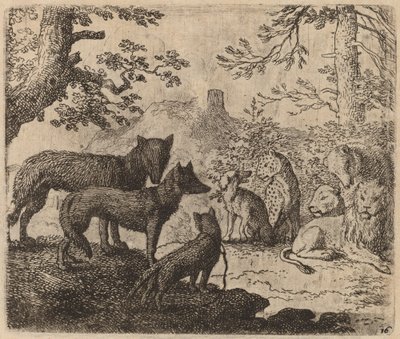 Reinaerts familieleden pleiten voor hem, waarschijnlijk ca. 1645-1656 door Allart van Everdingen