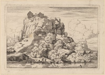 Rivier aan de Voet van een Hoge Rots door Allart van Everdingen