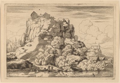 Rivier aan de Voet van een Hoge Rots door Allart van Everdingen