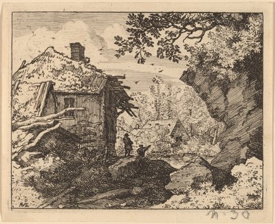 Strohut gezien van achteren, waarschijnlijk c. 1645-1656 door Allart van Everdingen