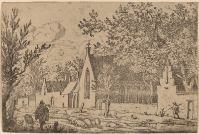 Varkenshoeder bij een Kapel, waarschijnlijk c. 1645-1656 door Allart van Everdingen