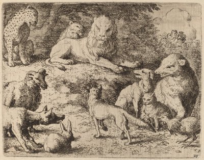 De dieren presenteren hun aanklachten tegen Reinaert door Allart van Everdingen