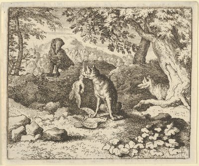 De das haast zich om Renard te waarschuwen voor de bedoeling van de leeuw door Allart van Everdingen