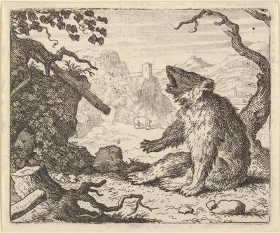 De beer roept Renard op om voor de raad van de dieren te verschijnen door Allart van Everdingen