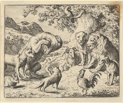 De Beer Zoekt Gerechtigheid bij de Leeuw Tegen Renard, 1650-75 door Allart van Everdingen