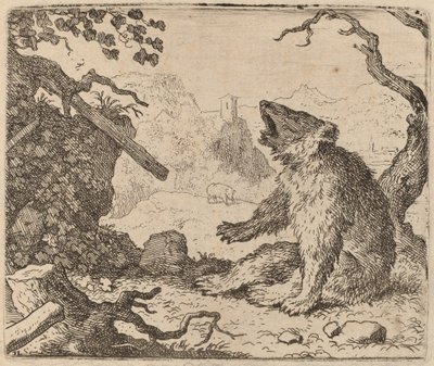De beer als boodschapper gestuurd, waarschijnlijk ca. 1645-1656 door Allart van Everdingen