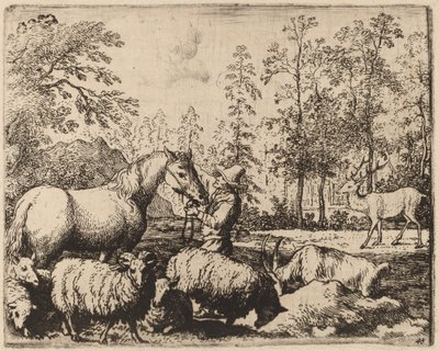 Het paard en het hert, waarschijnlijk ca. 1645-1656 door Allart van Everdingen