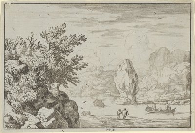 De Rots in het Midden van de Rivier, 17e eeuw door Allart van Everdingen