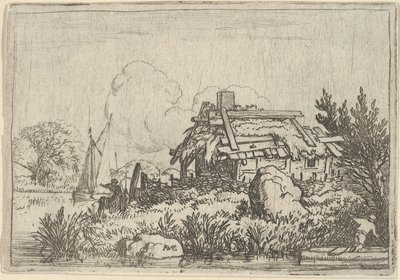 Het Verwoeste Huisje, Omgeven door Water, 17e eeuw door Allart van Everdingen