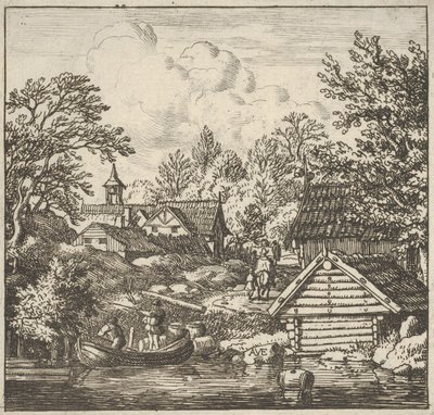 Het Lossen van de Schuit, 17e eeuw door Allart van Everdingen