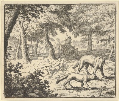 De wolf beschuldigt Renard van het eten van de vis die hij heeft gestolen, 1650-75 door Allart van Everdingen