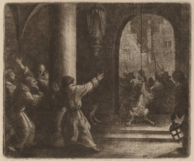 De wolf en de kloosterbel, waarschijnlijk ca. 1645-1656 door Allart van Everdingen