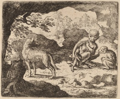 De Wolf en de Apen, waarschijnlijk ca. 1645-1656 door Allart van Everdingen