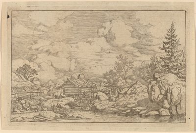 Drie geiten bij de rivier door Allart van Everdingen