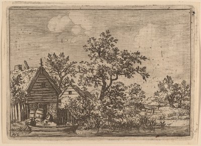 Twee vaten voor een huisje door Allart van Everdingen