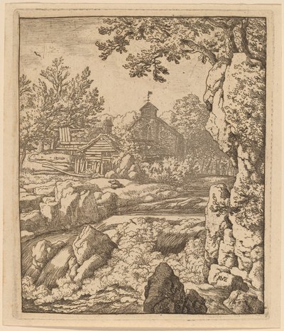 Waterval, waarschijnlijk ca. 1645-1656 door Allart van Everdingen