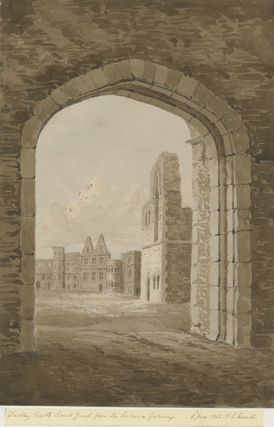 Dudley Castle - De Donjon: rood-sepia tekening, 8 jun 1843 door Allen Edward Everitt