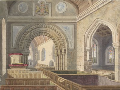 Interieur van Longdon Kerk door Allen Edward Everitt