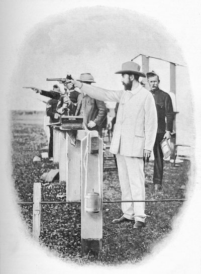 Mr. Winans schiet in Bisley, ca. 1903 door Allen Hastings Fry