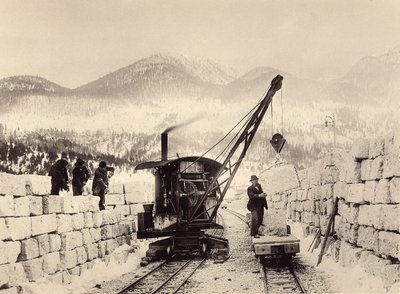 Bouw van Worcheiner Tunnels, begonnen in 1897. foto 1905 door Alois Beer