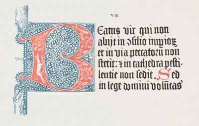 Kunst van de Lithografie: Psalter - Beginletter B, Plaat VIII door Alois Senefelder