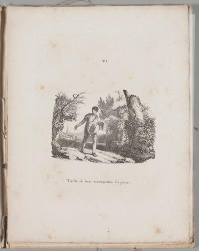 Kunst van de Lithografie: Overdracht van een Houtsnede, Plaat VI door Alois Senefelder