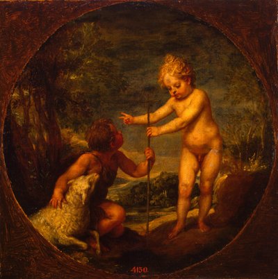 Christus en Johannes de Doper als kinderen, ca. 1665 door Alonso Cano
