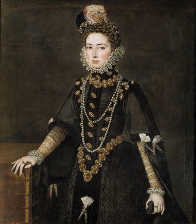 Portret van Infanta Catherine Michelle van Spanje (1567-1597) door Alonso Sánchez Coello