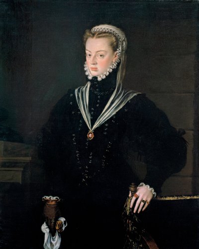 Portret van aartshertogin Joanna van Oostenrijk, prinses van Portugal door Alonso Sánchez Coello