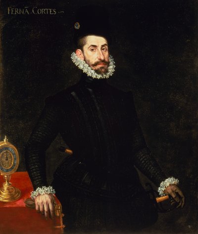 Portret van Hernan Cortes door Alonso Sánchez Coello