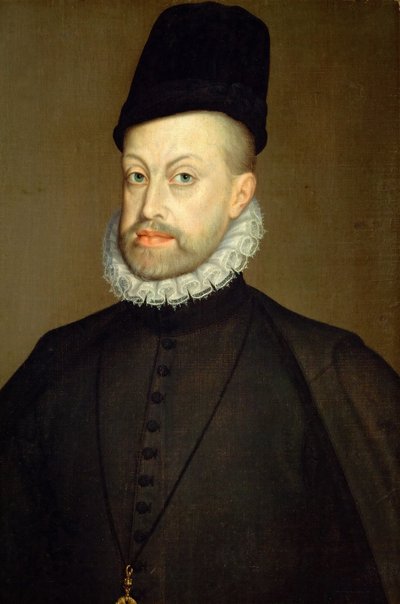Portret van Filips II 1527-1598, koning van Spanje en Portugal, 1568 door Alonso Sánchez Coello