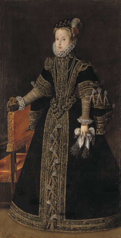 Anna van Oostenrijk, koningin van Spanje, ca. 1570 door Alonso studio of Sanchez Coello