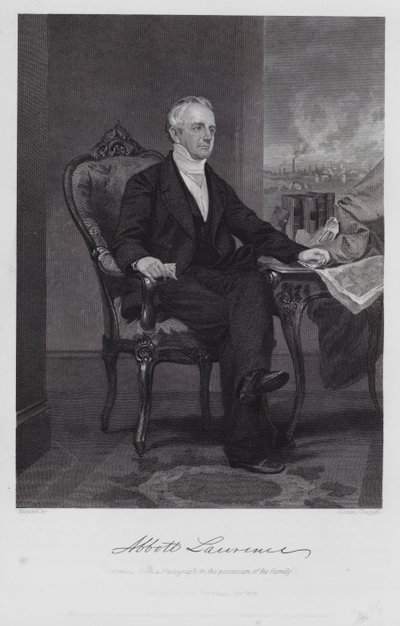 Abbott Lawrence (gravure) door Alonzo (after) Chappel