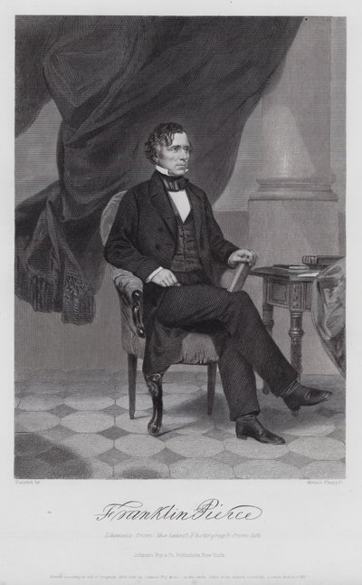 Franklin Pierce (gravure) door Alonzo (after) Chappel