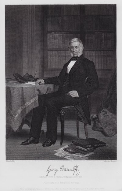 George Bancroft (gravure) door Alonzo (after) Chappel