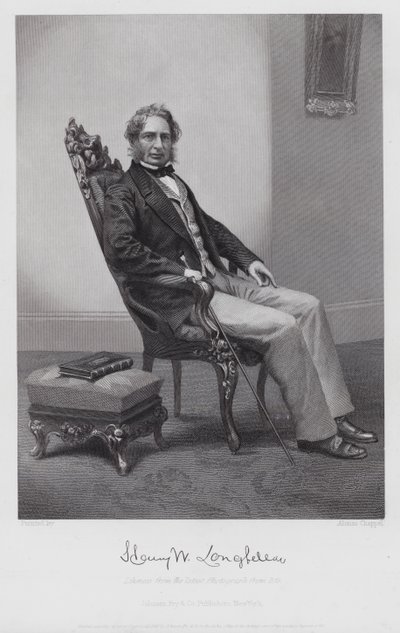 Henry Wadsworth Longfellow door Alonzo (after) Chappel