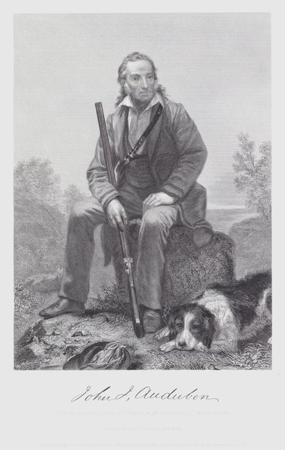 John James Audubon (gravure) door Alonzo (after) Chappel