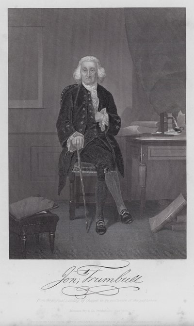 Jonathan Trumbull (gravure) door Alonzo (after) Chappel