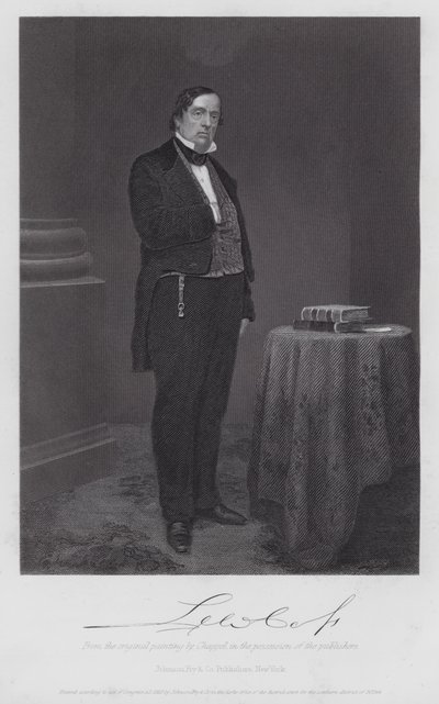 Lewis Cass (gravure) door Alonzo (after) Chappel