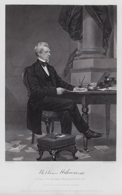 William Henry Seward (gravure) door Alonzo (after) Chappel