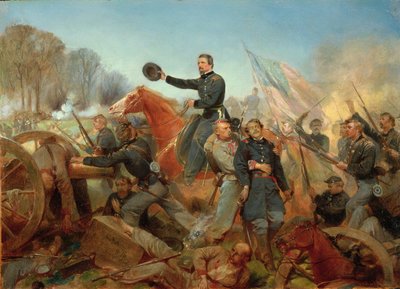 Slag om de Wildernis, Aanval bij Spotsylvania Court House, Virginia, 1865 door Alonzo Chappel