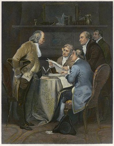 Het Opstellen van de Onafhankelijkheidsverklaring in 1776 door Alonzo Chappel