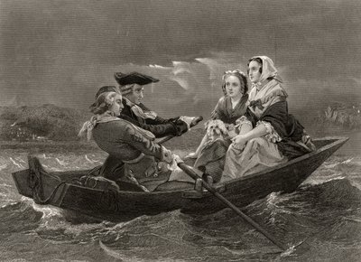 Lady Harriet Ackland op weg naar het kamp van generaal Gates, uit 