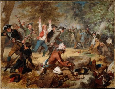 Bloedbad van Wyoming (Pennsylvania), 3 juli tot 4 juli 1778 door Alonzo Chappel