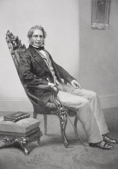 Portret van Henry Wadsworth Longfellow (1807-82) door Alonzo Chappel