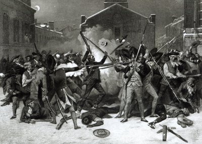 Het Bloedbad van Boston, 5 maart 1770 door Alonzo Chappel