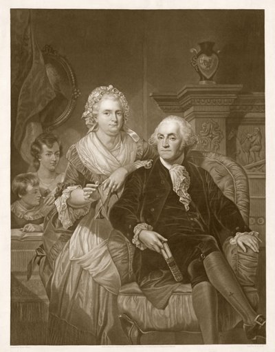 Washington thuis, uitgegeven 1867 door Alonzo Chappel