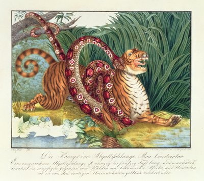 De Tijger en de Wurgslang, 1835 door Aloys Zötl