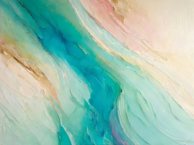 Vloeiend blauwgroen en goud, abstract door Alpenglow Workshop