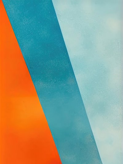 Geometrisch blauw-oranje door Alpenglow Workshop